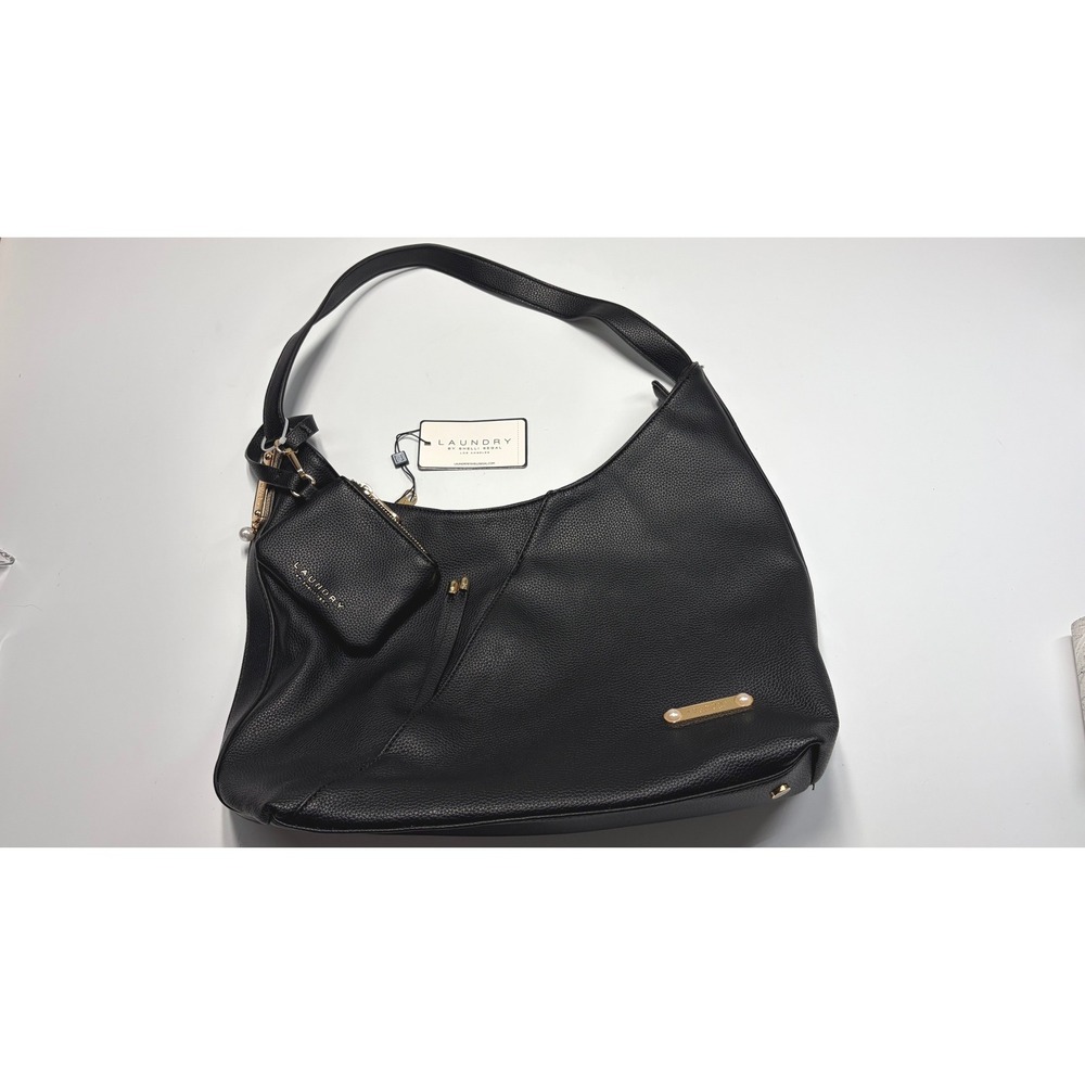 Laundry by Shelli Segal Black Pebbled Hobo Shoulder Bag Pouch NWT LA-BHO1279